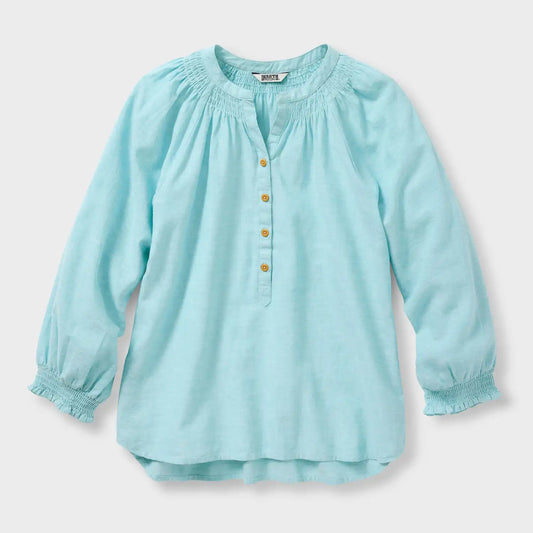 Women's Artisan Hemp 3/4 Sleeve Smocked Blouse