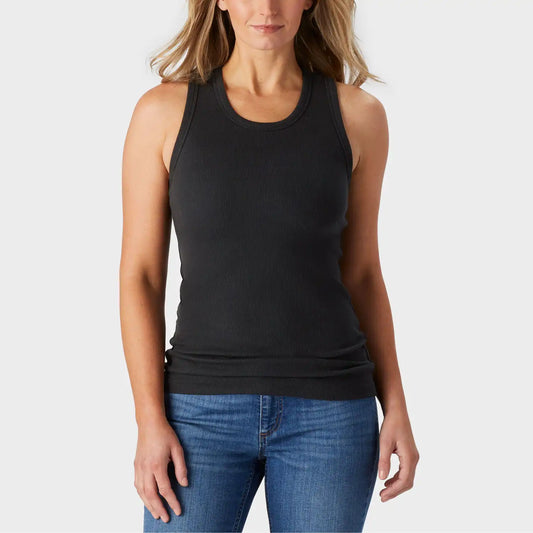 Women's No-Yank Rib Racerback Shelf Bra Tank
